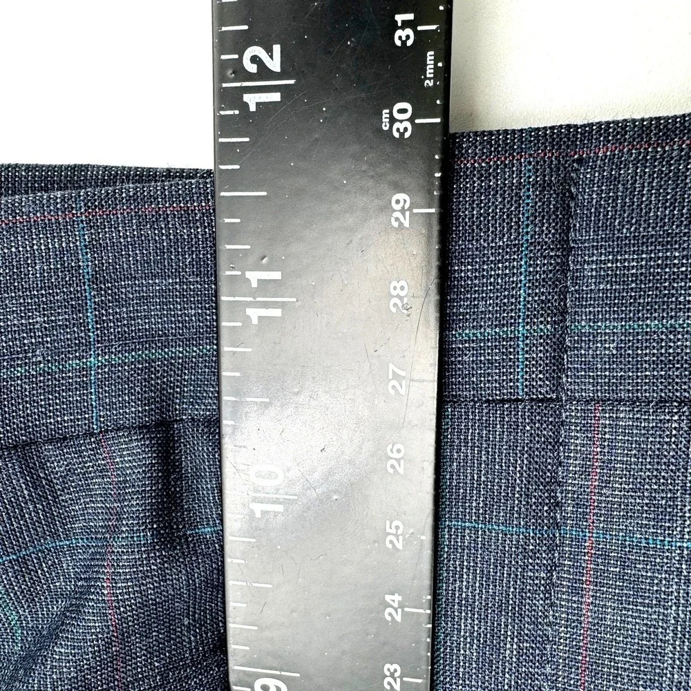 HART SCHAFFNER & MARX Men's 44R W34 Blue Glen Plaid Wool Viracle Two Piece Suit